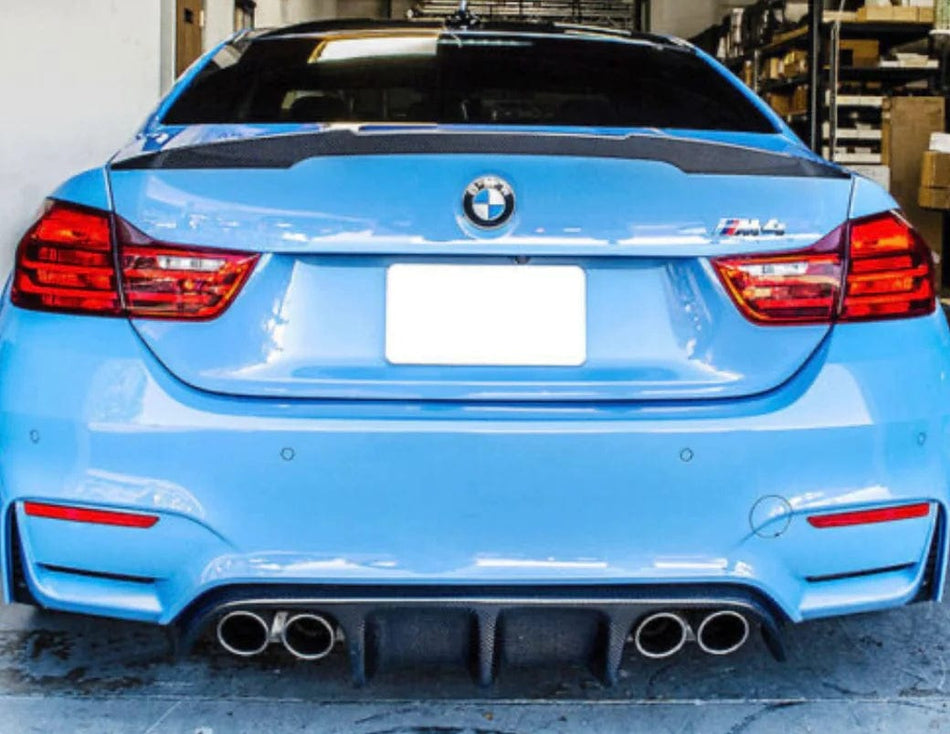 West Coast Euros Diffuser BMW F8x M3 M4 Extended Fin Competition M Performance Style Carbon Fiber Rear Diffuser