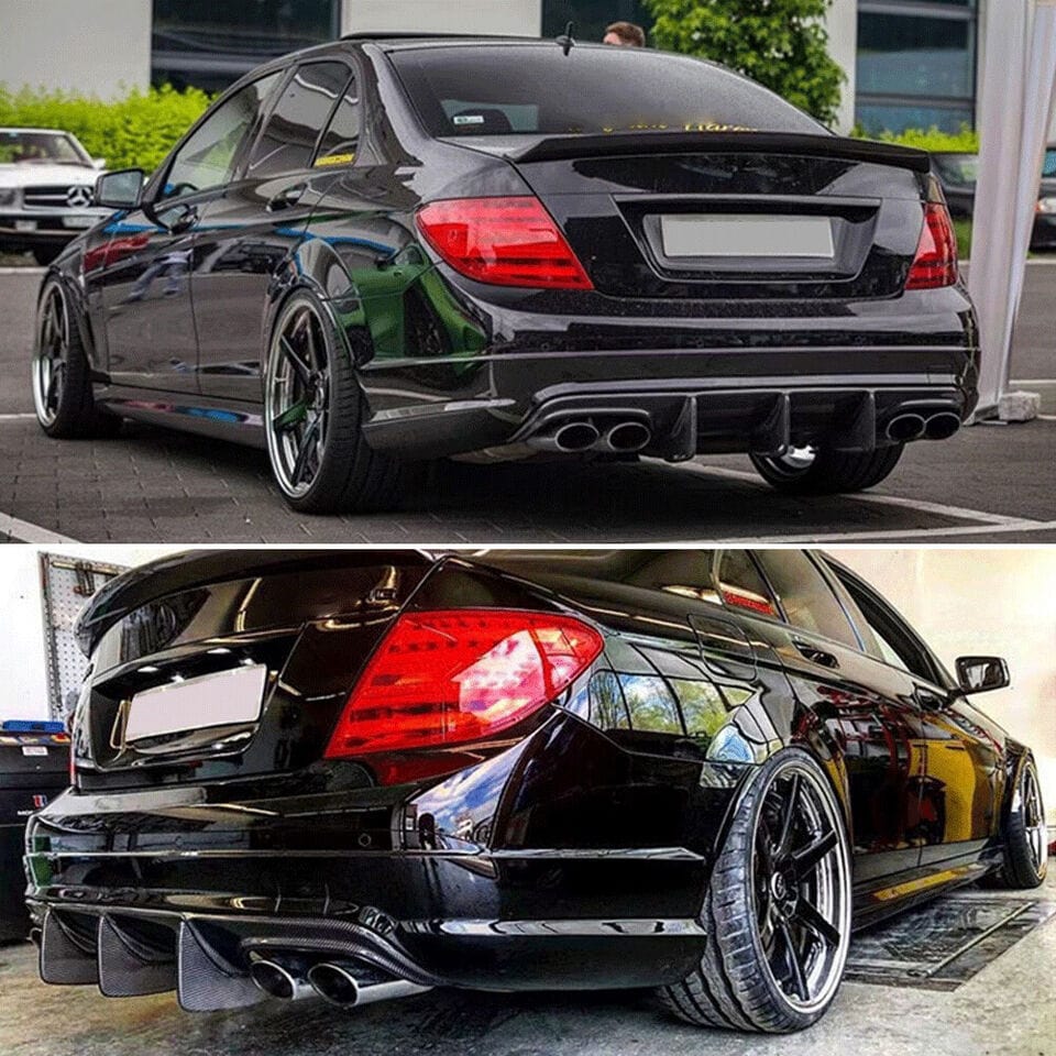 West Coast Euros Diffuser Pre-Facelift Big Fin Carbon Fiber Rear Diffuser - W204 C63 AMG / W204 C-Class