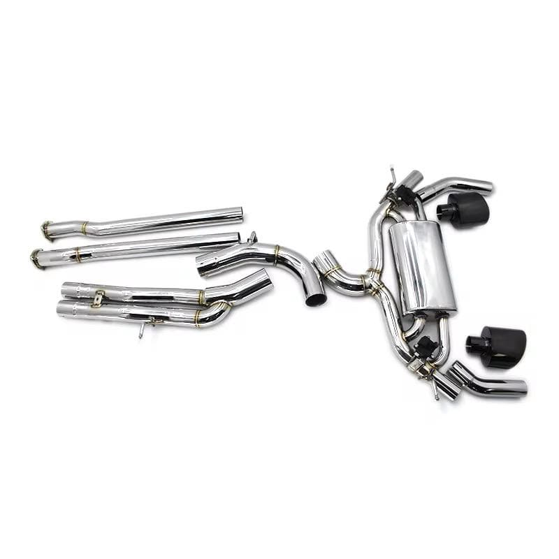 West Coast Euros Exhaust Stainless steel / WCE Style Carbon Fiber Tips Audi RS3/TTRS Valved Catback Exhaust - West Coast Euros