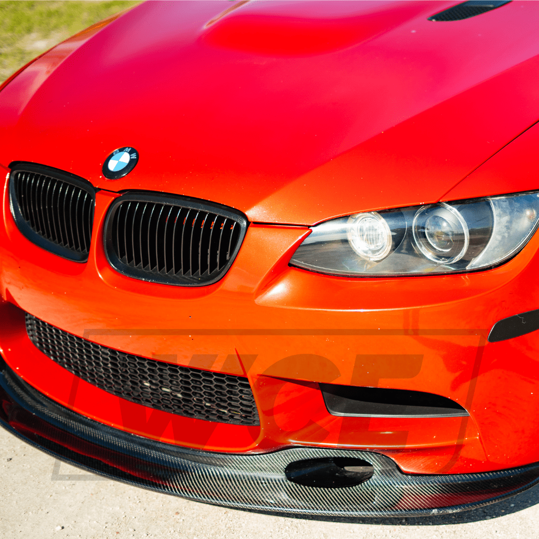 West Coast Euros Front Lip GT4 Style Carbon Fiber Lip V1 (Extended Vers.) - BMW E92 M3 / E90 M3