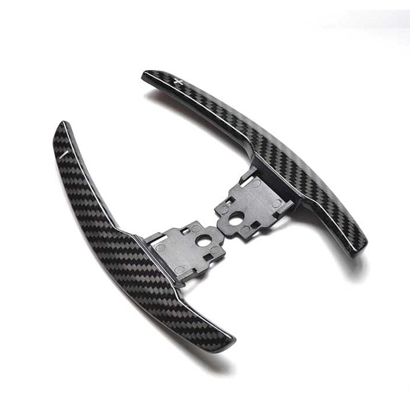 West Coast Euros Interior Glossy Black White BMW Carbon Fiber Paddle Shifters F Chassis