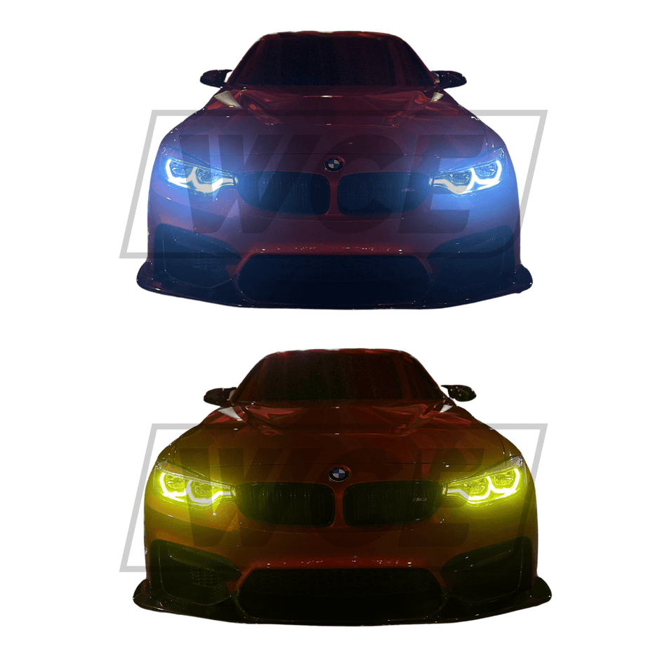 West Coast Euros Lighting IKON II Style Color Switching LED Headlights (YELLOW/WHITE) - BMW F80 M3 / F82 M4 / F32 4 Series