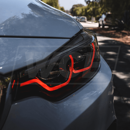 West Coast Euros Lighting IKON Style YELLOW/WHITE/RED Color Switching LED Headlights (CODING INCLUDED) - BMW F80 M3 / F82 M4 / F32 4 Series