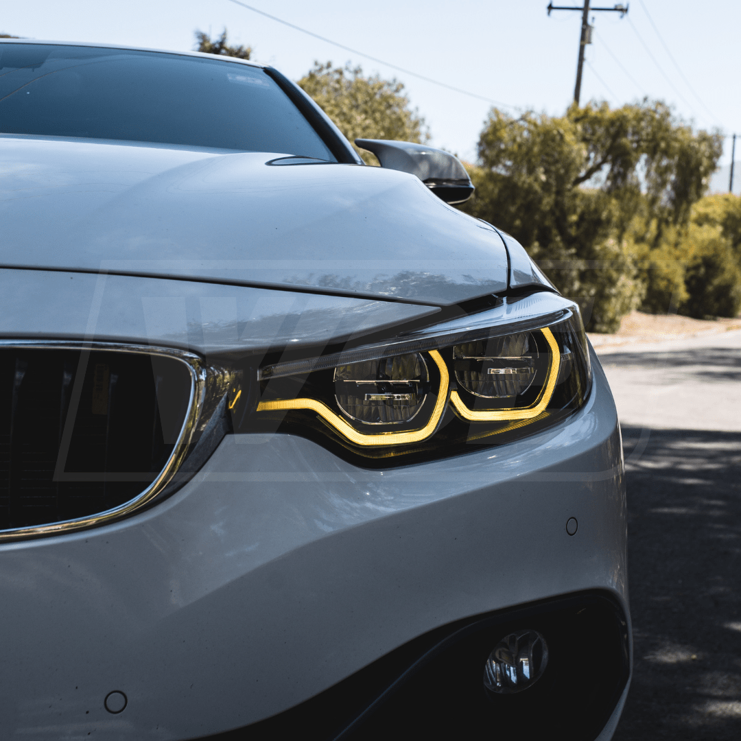 West Coast Euros Lighting IKON Style YELLOW/WHITE/RED Color Switching LED Headlights (CODING INCLUDED) - BMW F80 M3 / F82 M4 / F32 4 Series