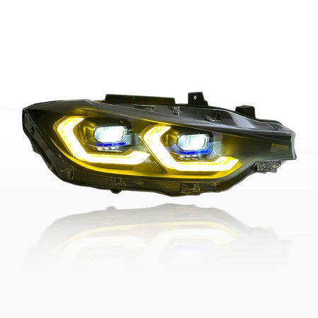 West Coast Euros Lighting Laser Style LED Color Switching Yellow/White Headlights  - F30 3 Series / F31 3 Series