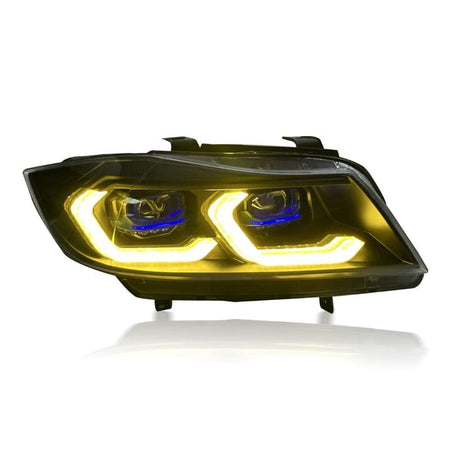 West Coast Euros Lighting Laser Style Yellow/White Color Switching LED Headlights V2 - E90 3 Series