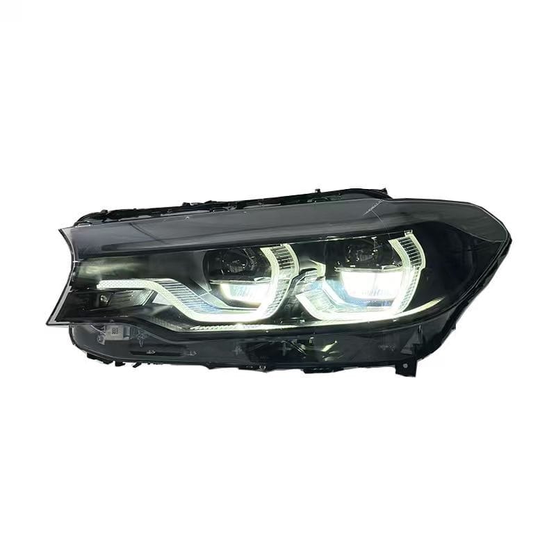 West Coast Euros Lighting Non-IKON Headlight Pre-LCI (2017-2020) IKON Style Yellow/White/Amber Tri Color Switching Smoked LED Headlights - G30 5 Series (2018-2020)