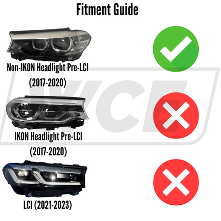 West Coast Euros Lighting Non-IKON Headlight Pre-LCI (2017-2020) IKON Style Yellow/White/Amber Tri Color Switching Smoked LED Headlights - G30 5 Series (2018-2020)