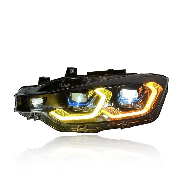 West Coast Euros Lighting X5 Style Color Switching Yellow / White LED Headlights - F30 3 Series / F31 3 Series