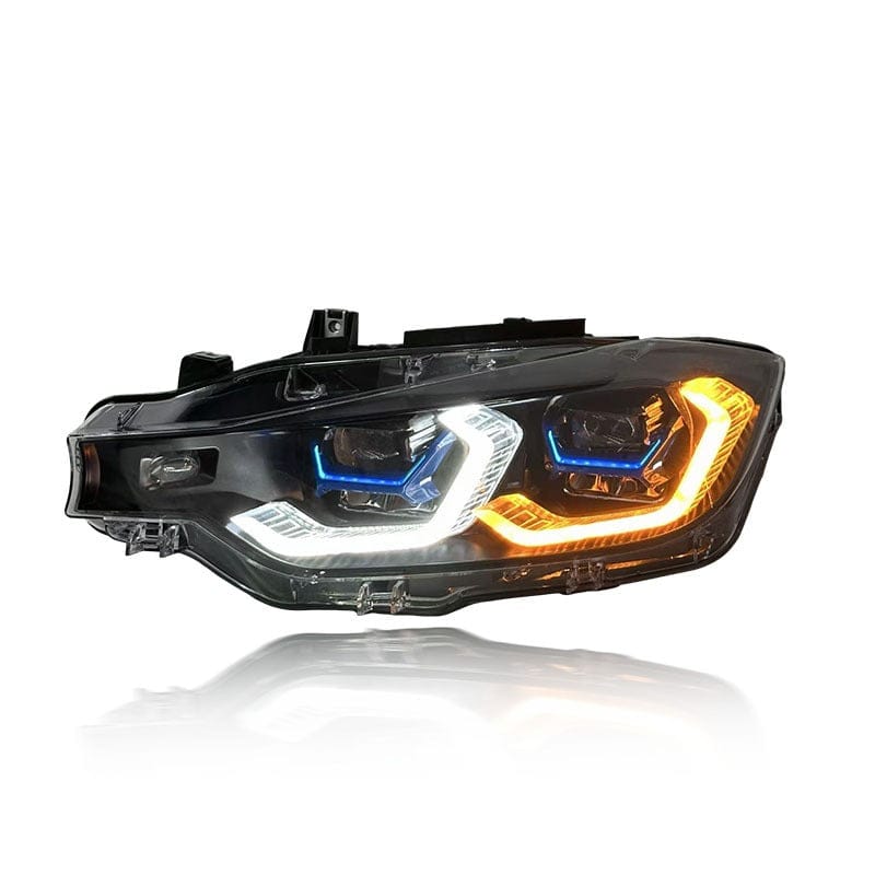 West Coast Euros Lighting X5 Style Color Switching Yellow / White LED Headlights - F30 3 Series / F31 3 Series
