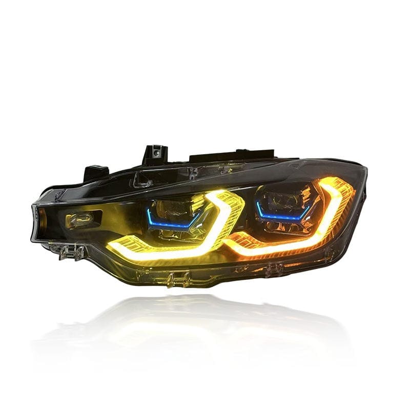 West Coast Euros Lighting X5 Style Color Switching Yellow / White LED Headlights - F30 3 Series / F31 3 Series