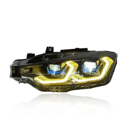 West Coast Euros Lighting X5 Style Color Switching Yellow / White LED Headlights - F30 3 Series / F31 3 Series