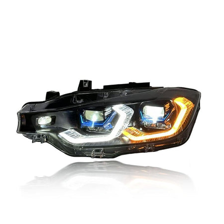 West Coast Euros Lighting X5 Style Color Switching Yellow / White LED Headlights - F30 3 Series / F31 3 Series