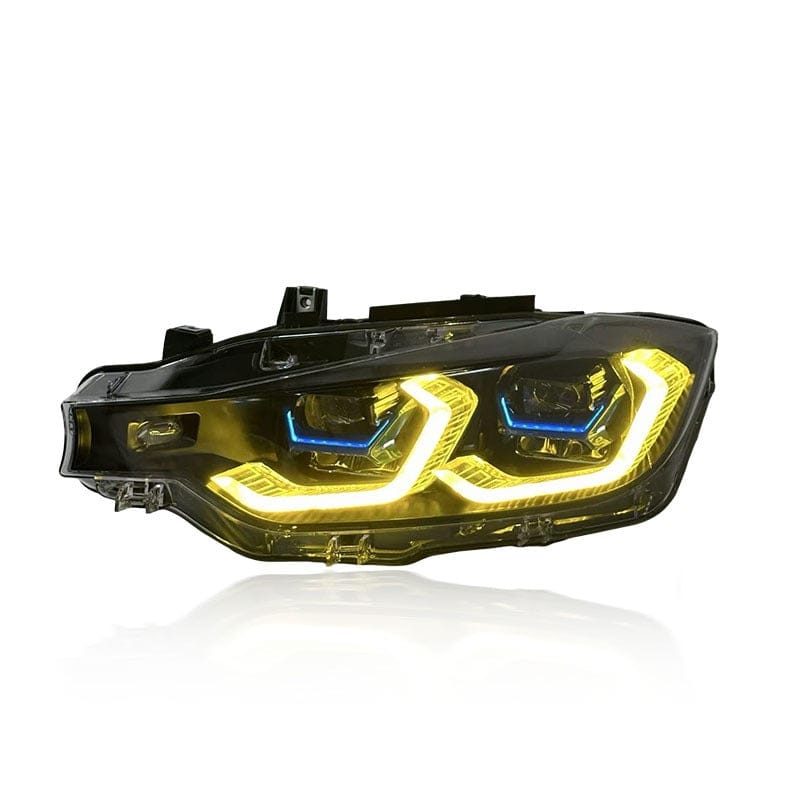 West Coast Euros Lighting X5 Style Color Switching Yellow / White LED Headlights - F30 3 Series / F31 3 Series