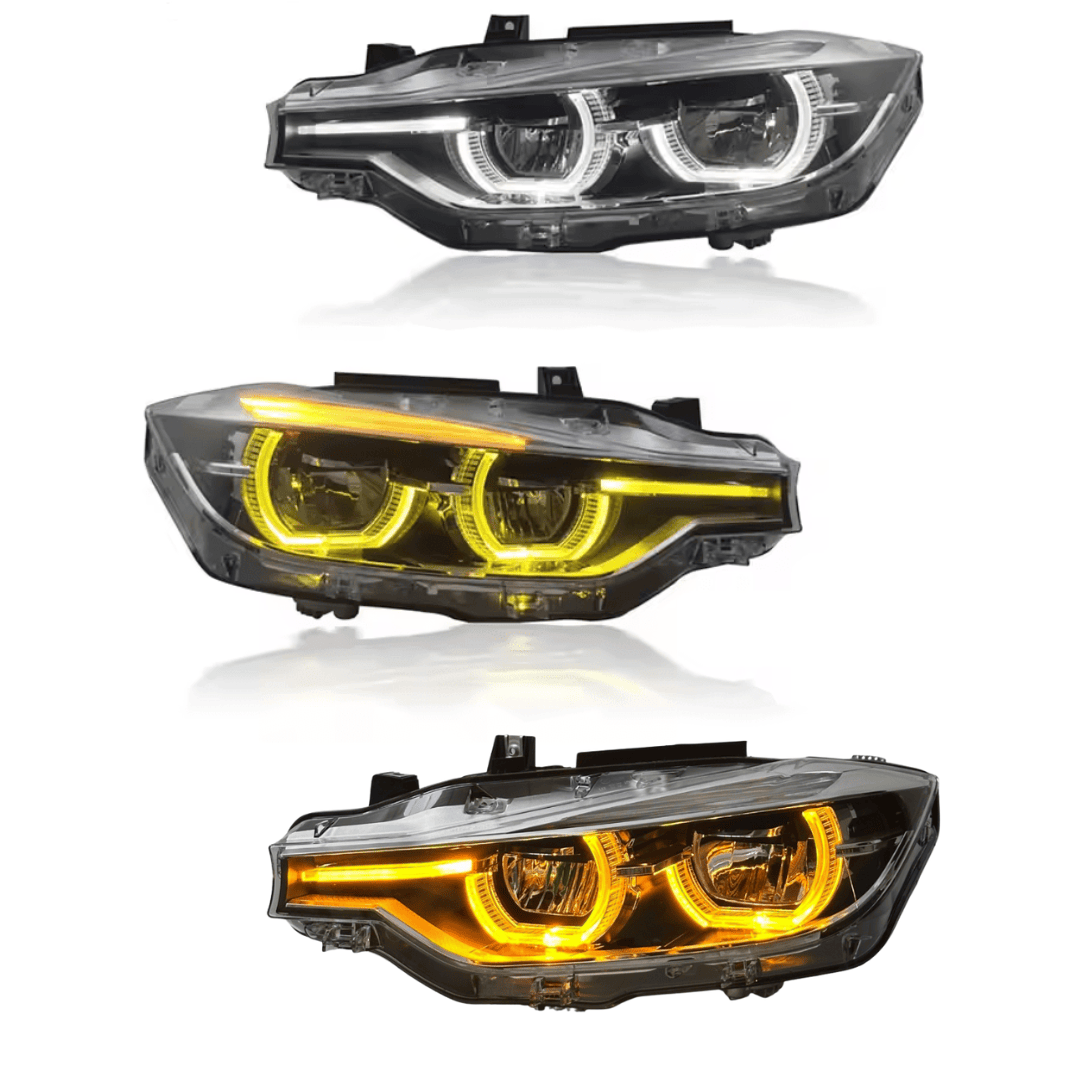 West Coast Euros Lighting Yellow/White/Amber / 2013-2015 Halogen (Pre-LCI) / No LCI Style LED Color Switching Headlights - F30 3 Series / F31 3 Series