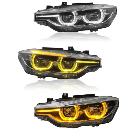 West Coast Euros Lighting Yellow/White/Amber / 2013-2015 Halogen (Pre-LCI) / No LCI Style LED Color Switching Headlights - F30 3 Series / F31 3 Series