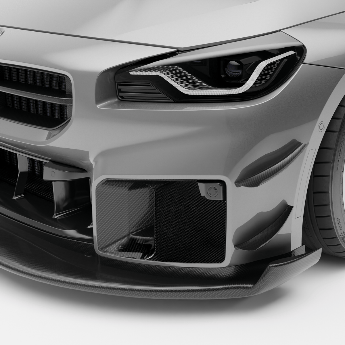 West Coast Euros Misc. Exterior BMW M2 G87 Carbon Fiber Aero Front Bumper Block-Off Plates