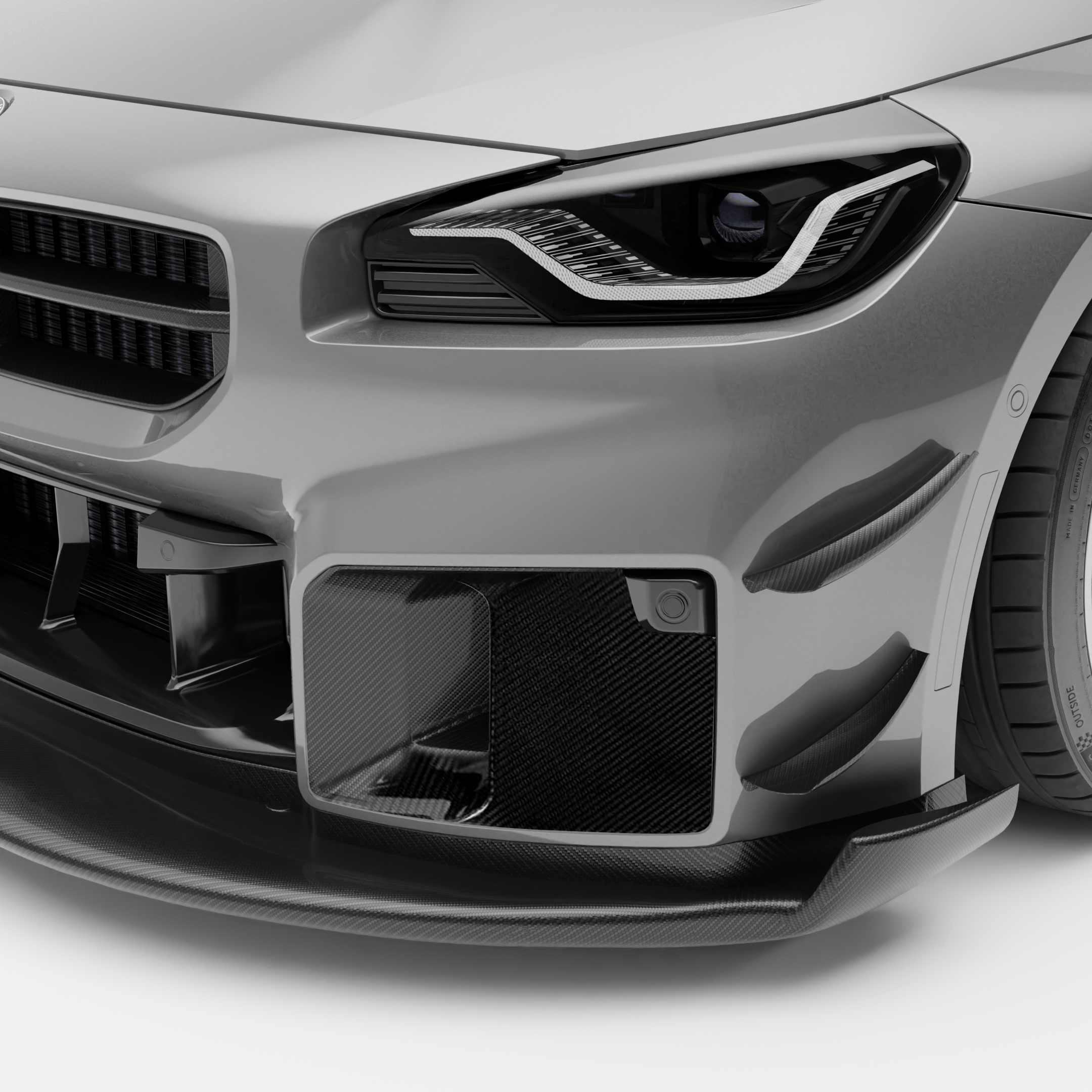West Coast Euros Misc. Exterior BMW M2 G87 Carbon Fiber Aero Front Bumper Block-Off Plates