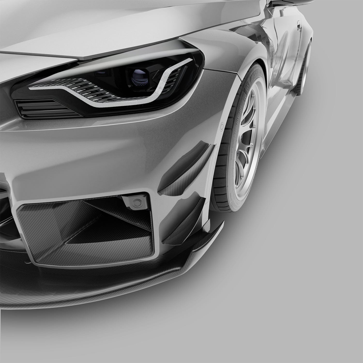 West Coast Euros Misc. Exterior BMW M2 G87 Carbon Fiber Aero Front Bumper Canards