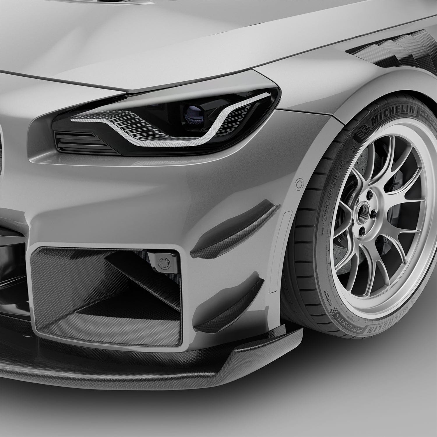 West Coast Euros Misc. Exterior BMW M2 G87 Carbon Fiber Aero Front Bumper Canards