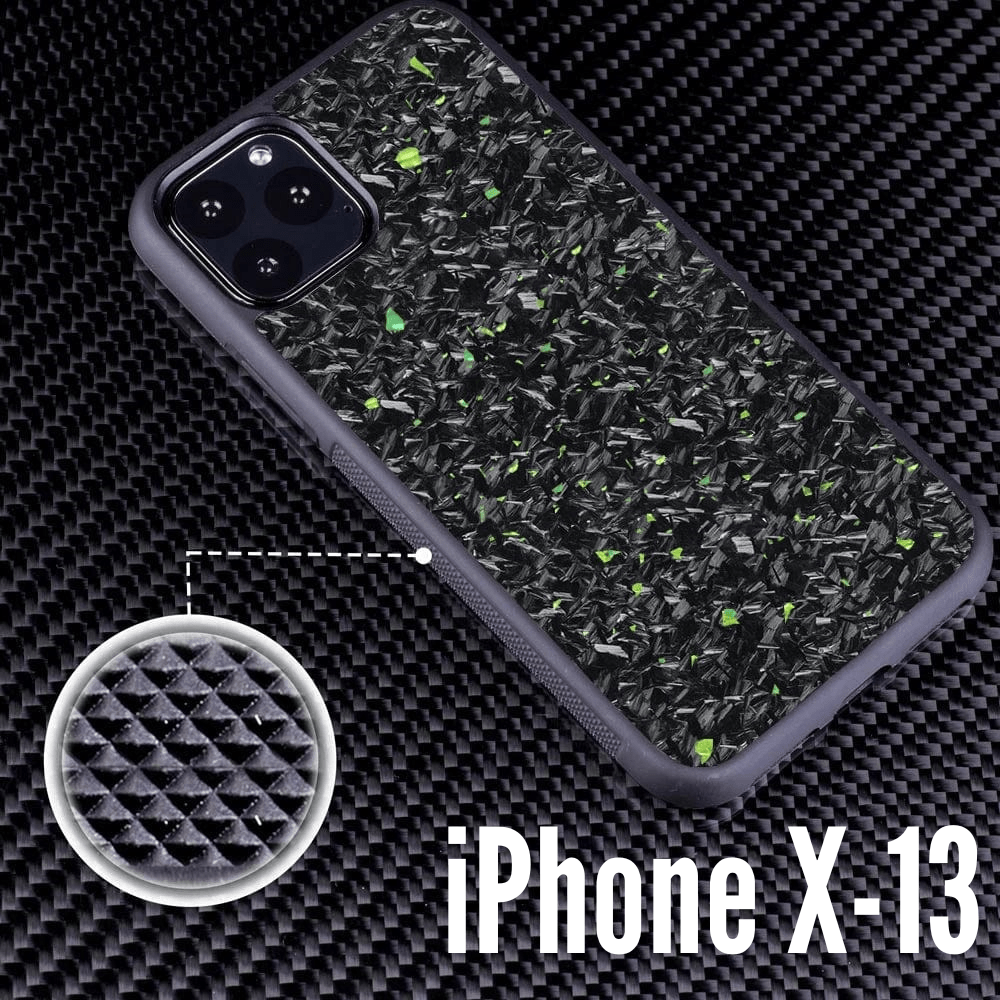 West Coast Euros Phone Case Green Antislip / iPhone X Real Green Forged Carbon Fiber Phone Case | iPhone X-13 Pro