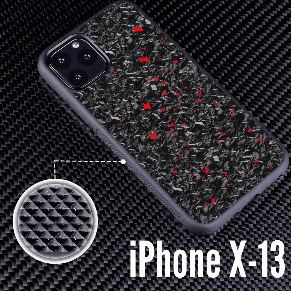 West Coast Euros Red Antislip / iPhone X Real Red Forged Carbon Fiber Phone Case | iPhone X-13 Pro