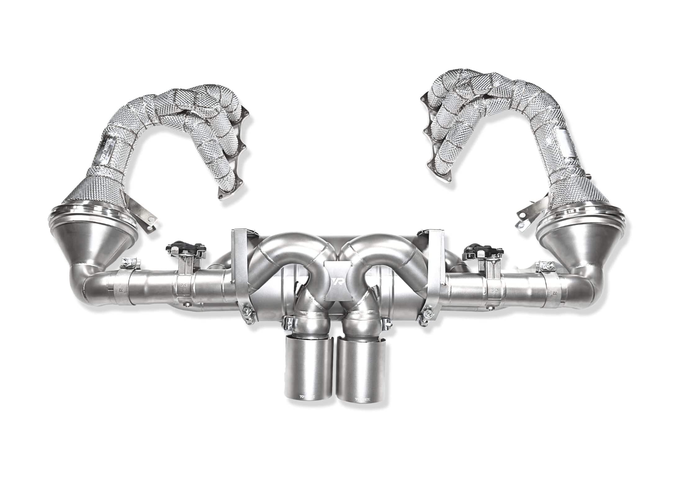 Yonristic Performance Exhaust Catback System / AISI304 Stainless Steel / (4) Chrome Porsche 992 GT3 / GT3 RS Titanium Exhaust System VANTA Edition - Yonristic Performance