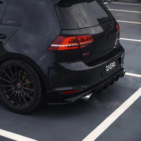Zaero Design USA Diffuser VW Golf GTI Mk7 EVO-1 Gloss Black Rear Diffuser