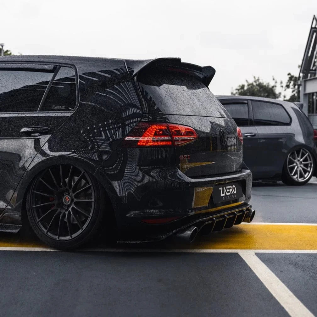 Zaero Design USA Diffuser VW Golf GTI Mk7 EVO-1 Gloss Black Rear Diffuser