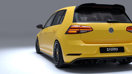 Zaero Design USA Diffuser VW Golf R Mk7.5 EVO-1 Gloss Black Rear Diffuser