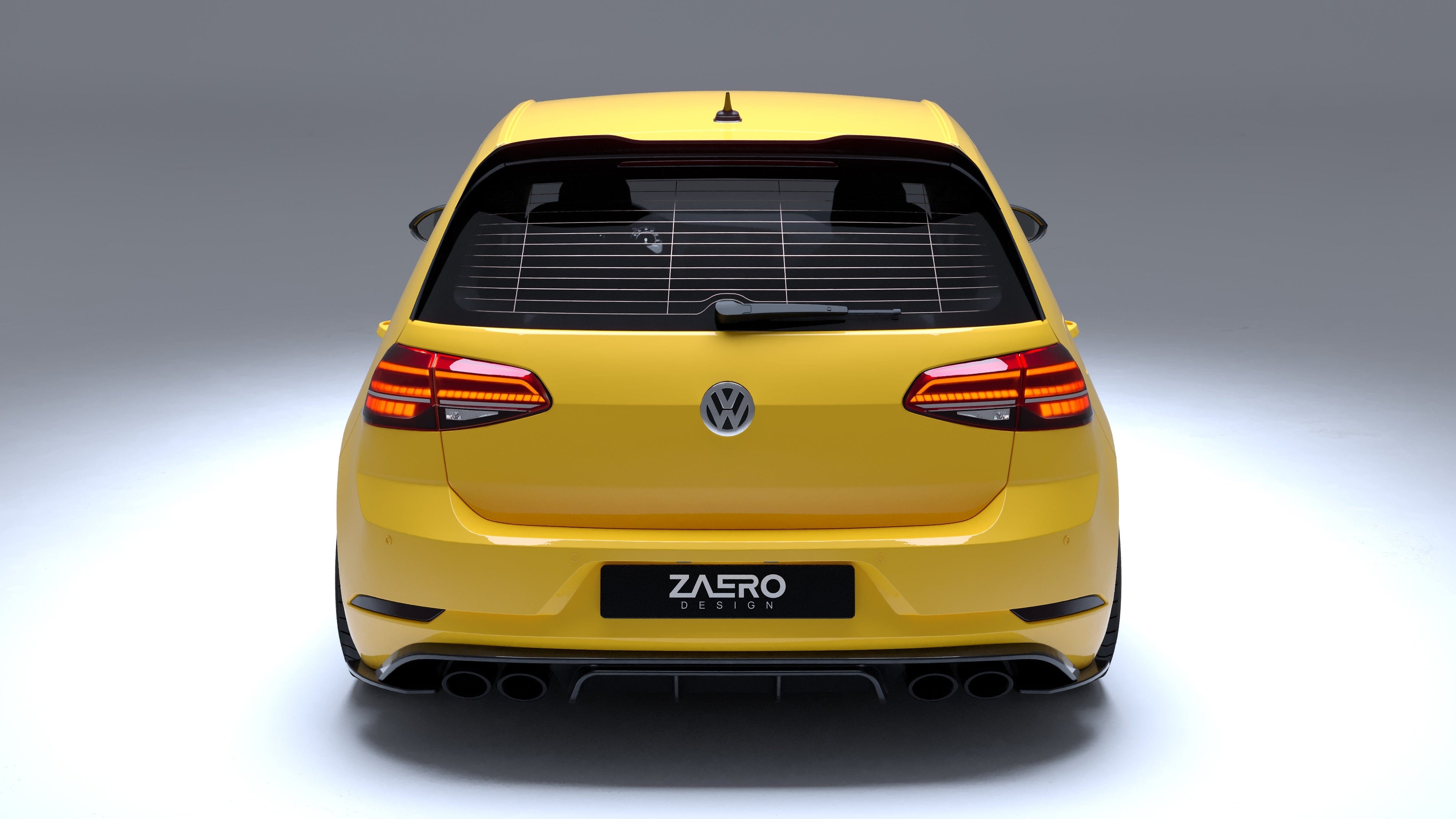Zaero Design USA Diffuser VW Golf R Mk7.5 EVO-1 Gloss Black Rear Diffuser