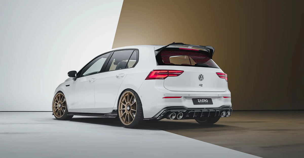 Zaero Design USA Diffuser VW Golf R Mk8 EVO-1 Gloss Black Rear Diffuser