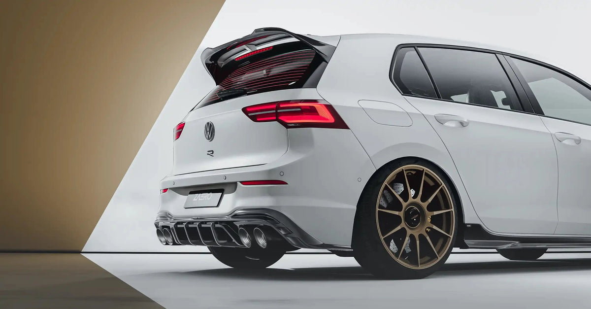 Zaero Design USA Diffuser VW Golf R Mk8 EVO-1 Gloss Black Rear Diffuser