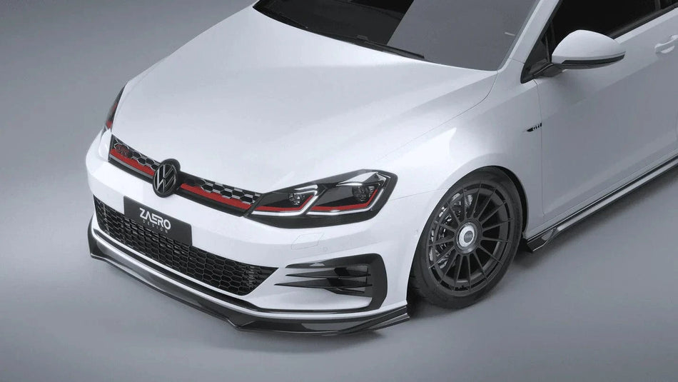 Zaero Design USA Front Lip VW Golf GTI Mk7.5 EVO-1 Gloss Black Front Splitter
