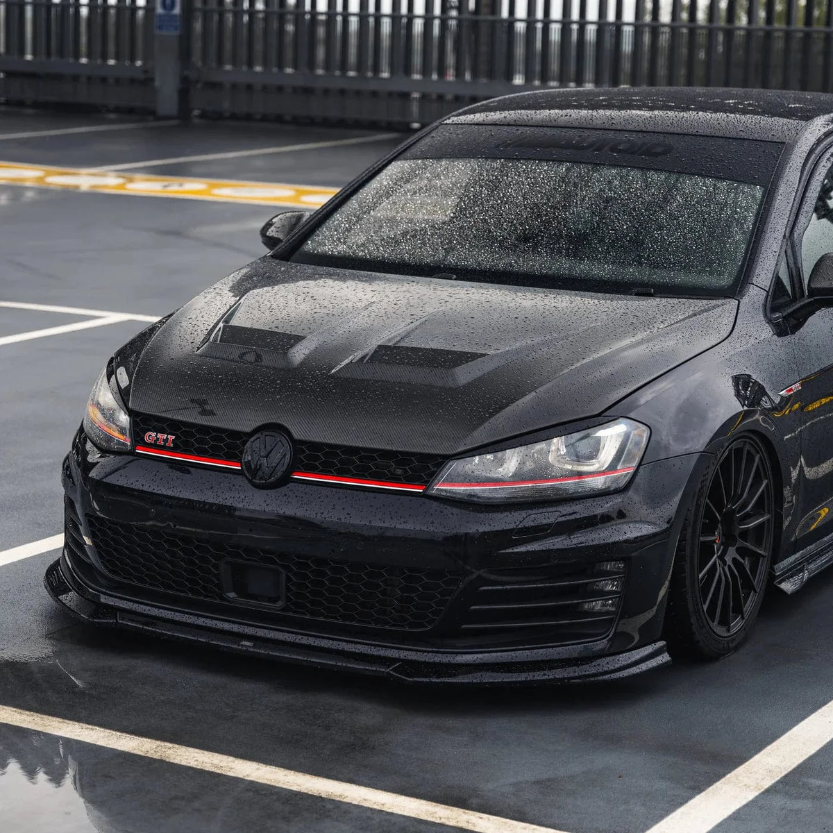 Zaero Design USA Front Lip VW Golf GTI Mk7 EVO-1 Gloss Black Front Splitter