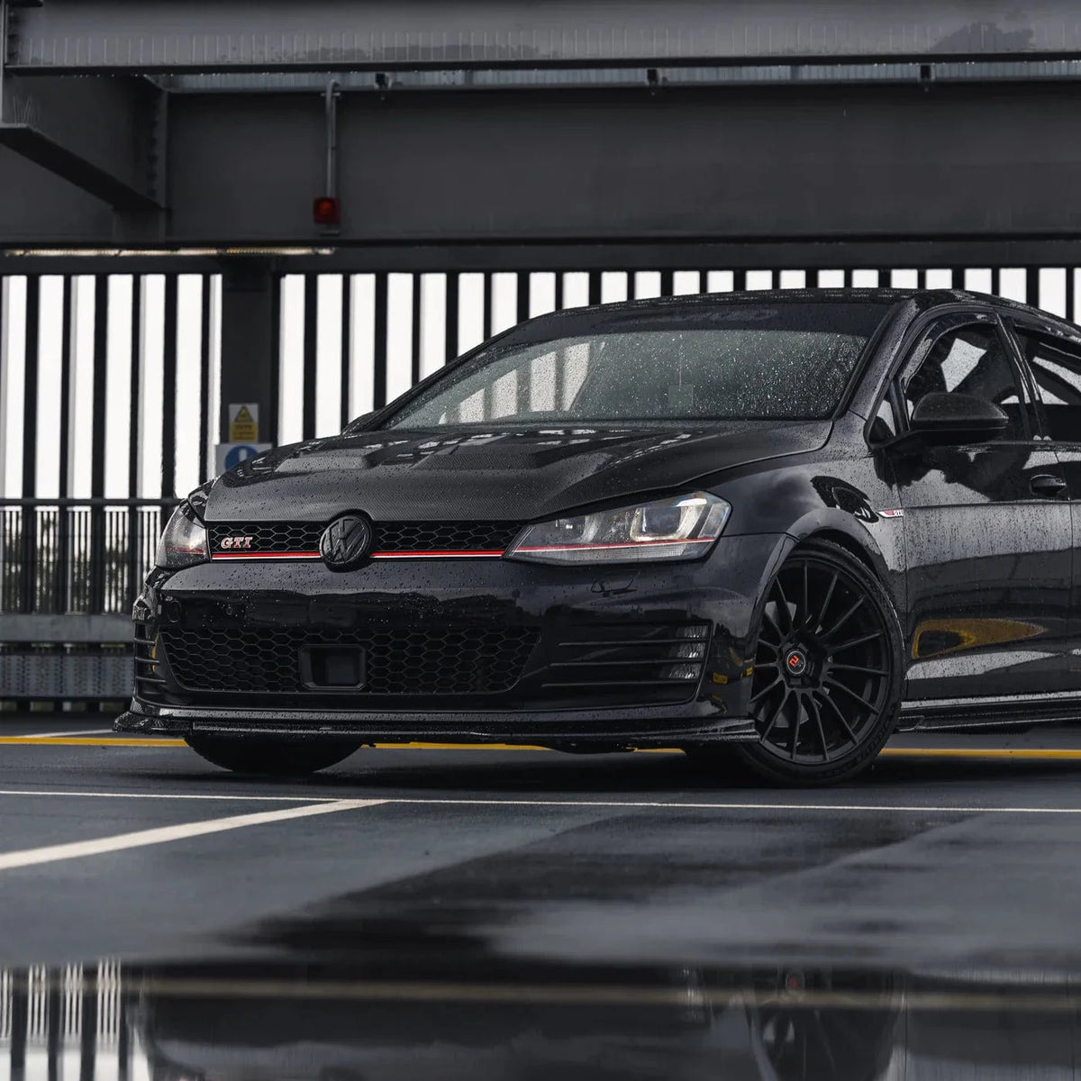 Zaero Design USA Front Lip VW Golf GTI Mk7 EVO-1 Gloss Black Front Splitter