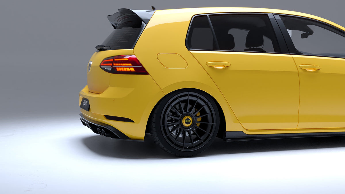 Zaero Design USA Side Skirt VW Golf GTI & Golf R Mk7 & Mk7.5 EVO-1 Gloss Black Side Skirts