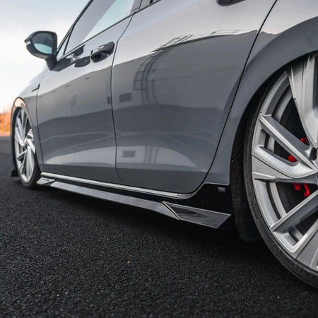 Zaero Design USA Side Skirt VW Golf Mk8 & Mk8.5 EVO-1 Gloss Black Side Skirts