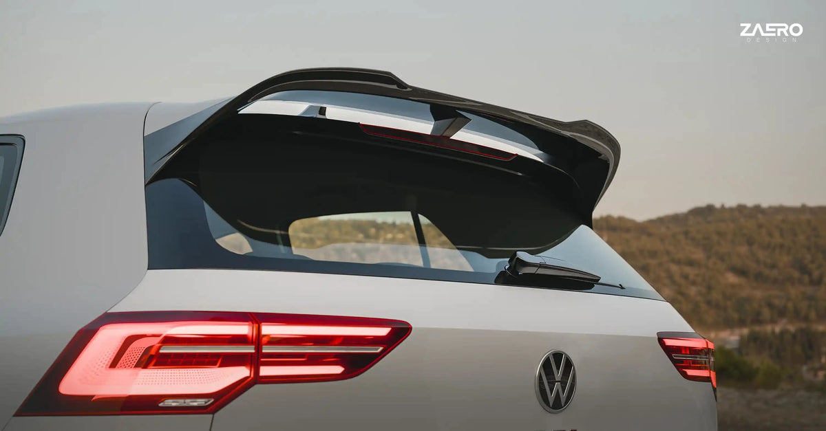 Zaero Design USA Spoiler VW Golf R & Golf GTI Clubsport Mk8 EVO-1 Gloss Black Rear Spoiler