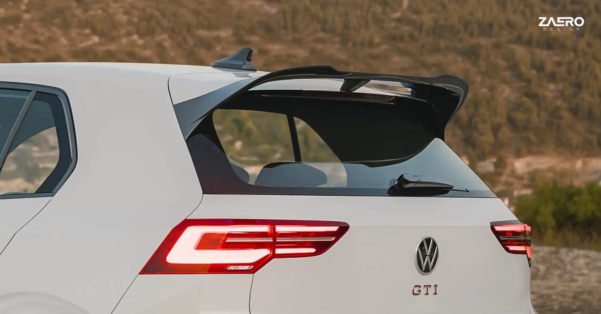 Zaero Design USA Spoiler VW Golf R & Golf GTI Clubsport Mk8 EVO-1 Gloss Black Rear Spoiler