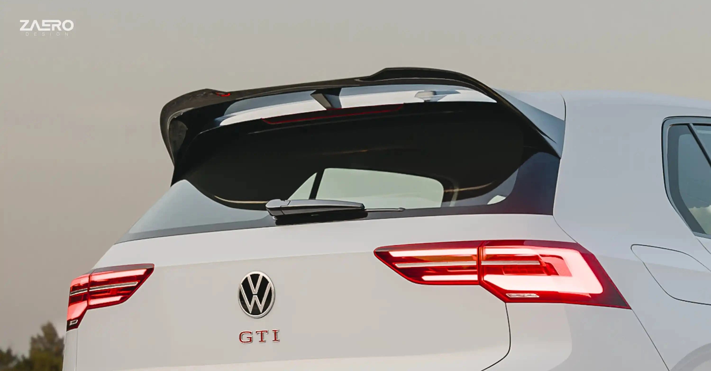 Zaero Design USA Spoiler VW Golf R & Golf GTI Clubsport Mk8 EVO-1 Gloss Black Rear Spoiler