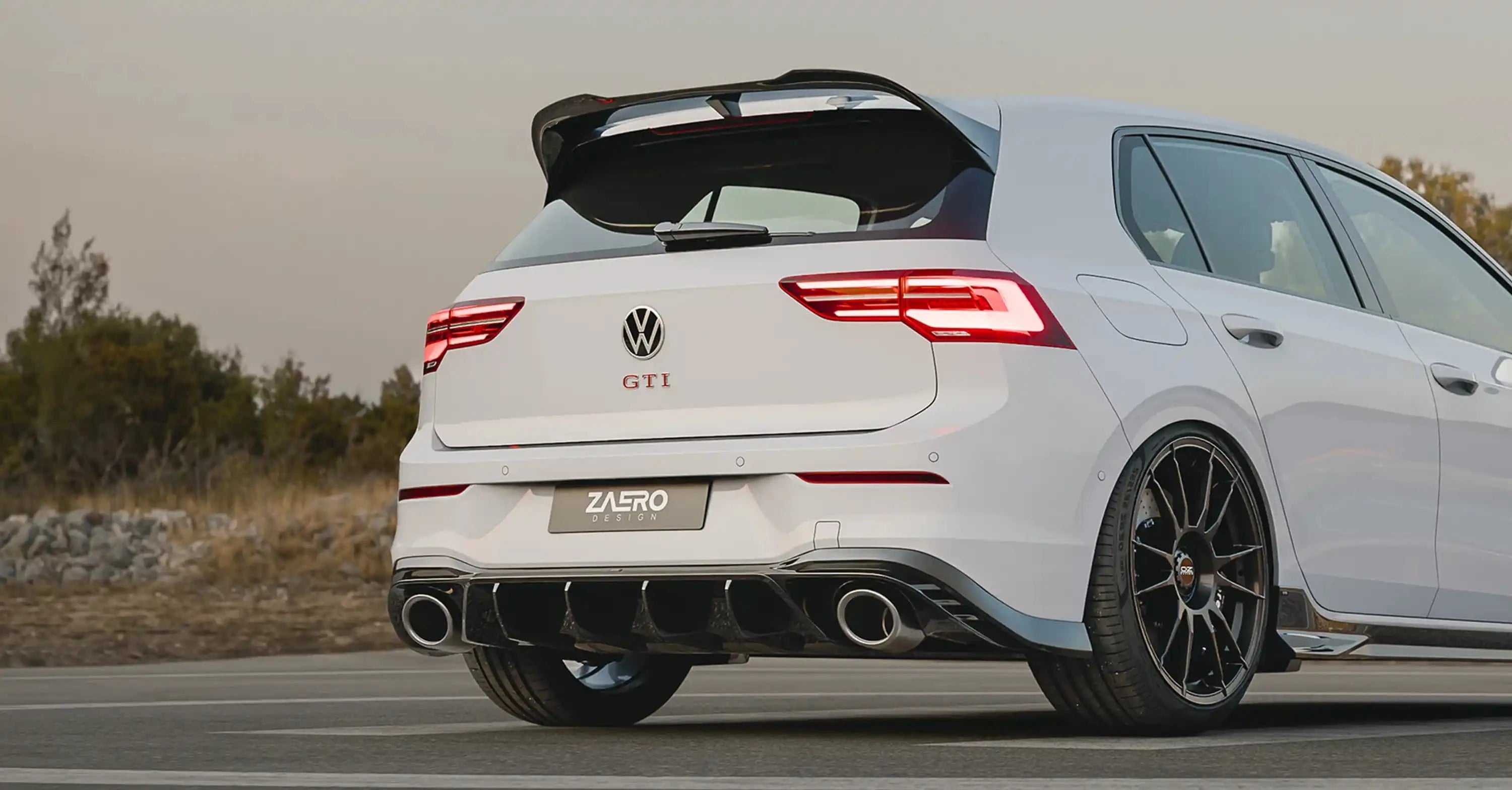 Zaero Design USA Spoiler VW Golf R & Golf GTI Clubsport Mk8 EVO-1 Gloss Black Rear Spoiler